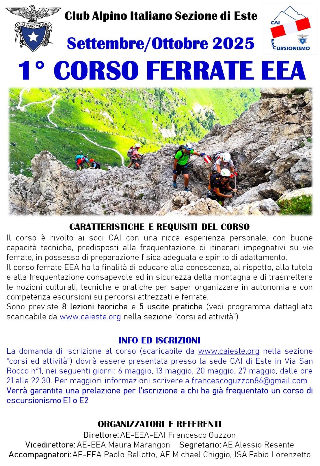 1° Corso Ferrate EEA – Dettagli nella pagina dedicata