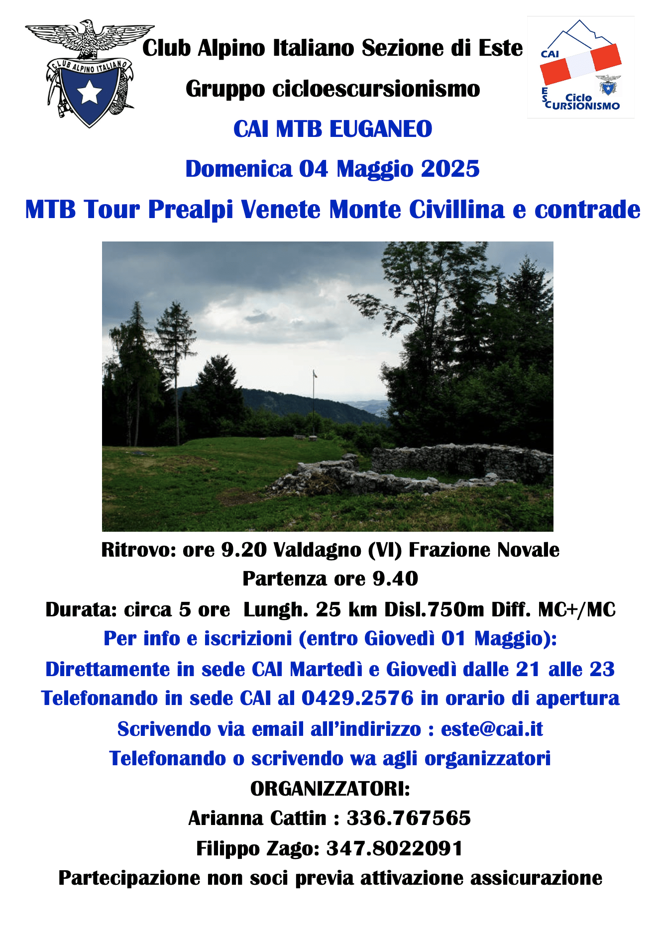 MTB Tour Prealpi Venete Monte Civillina e Contrade