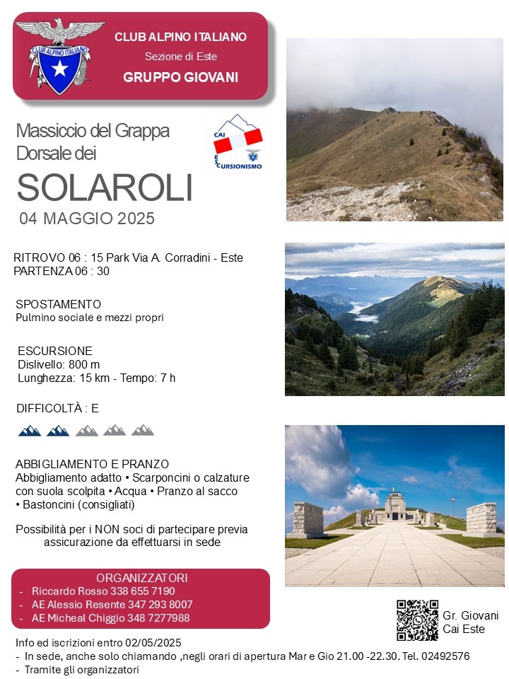CAI Giovani – Massiccio del Grappa – Dorsale dei Solaroli