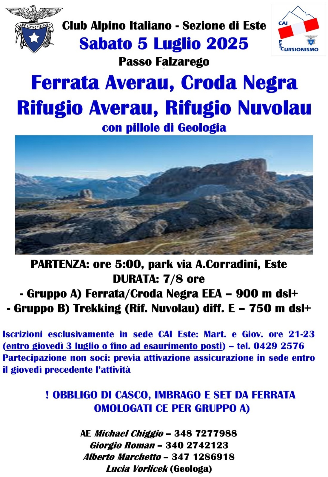 Ferrata Averau, Croda Negra, Rifugio Averau, Rifugio Nuvolau