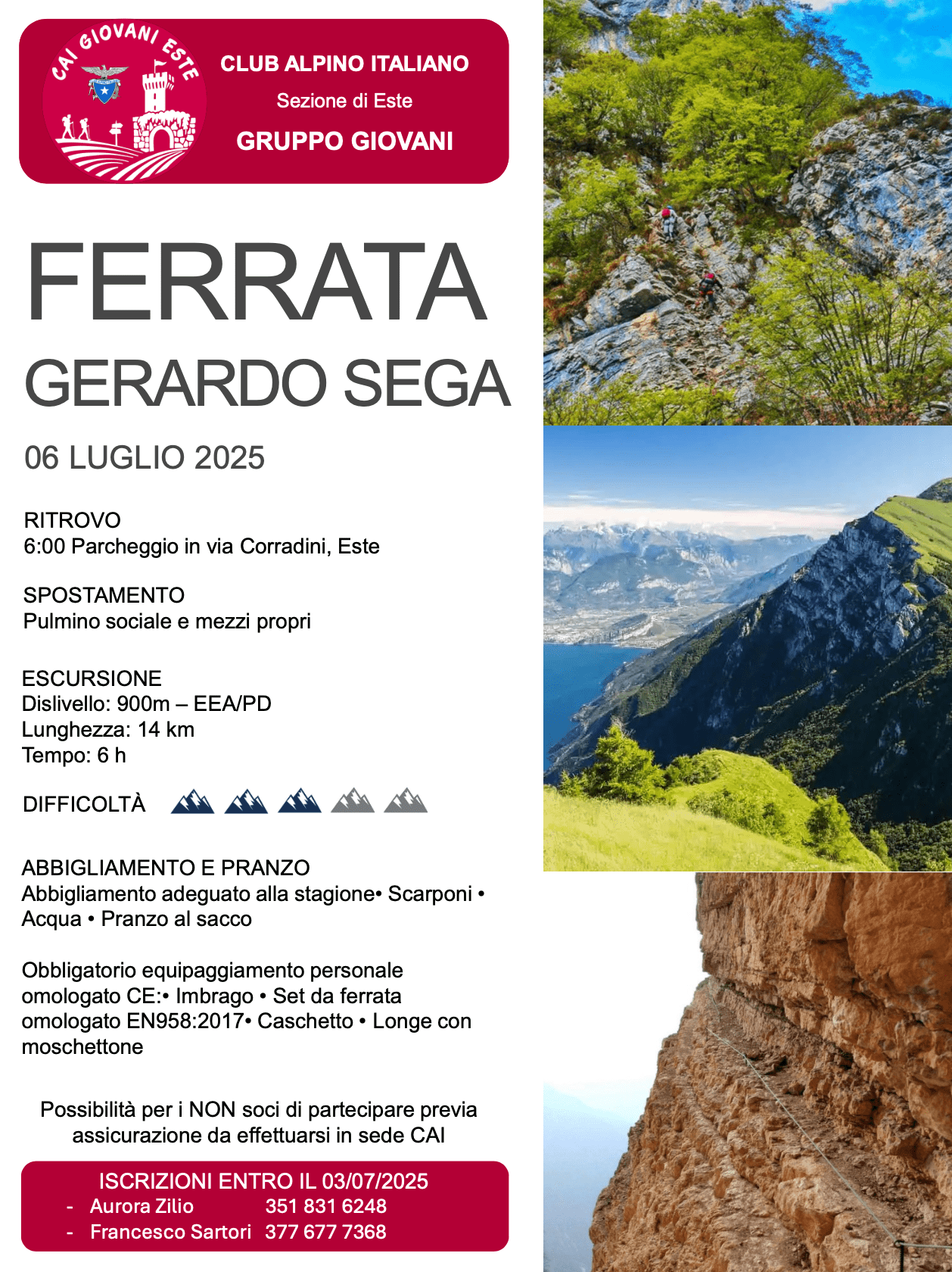 CAI Giovani – Ferrata Gerardo Sega
